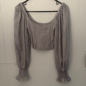 Urban Outfitters Blue Gray Textured Blouse